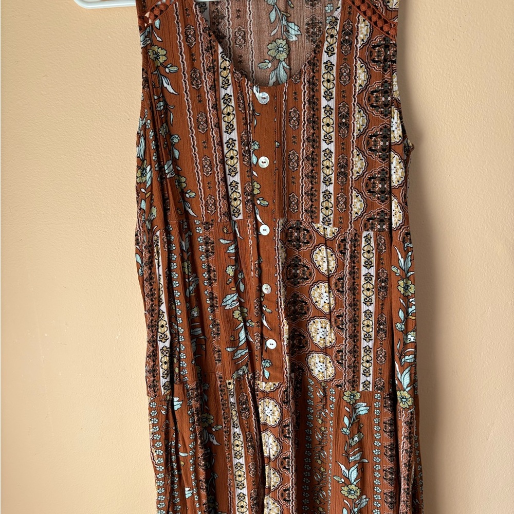 Lily Rose Brown Floral Midi Dress